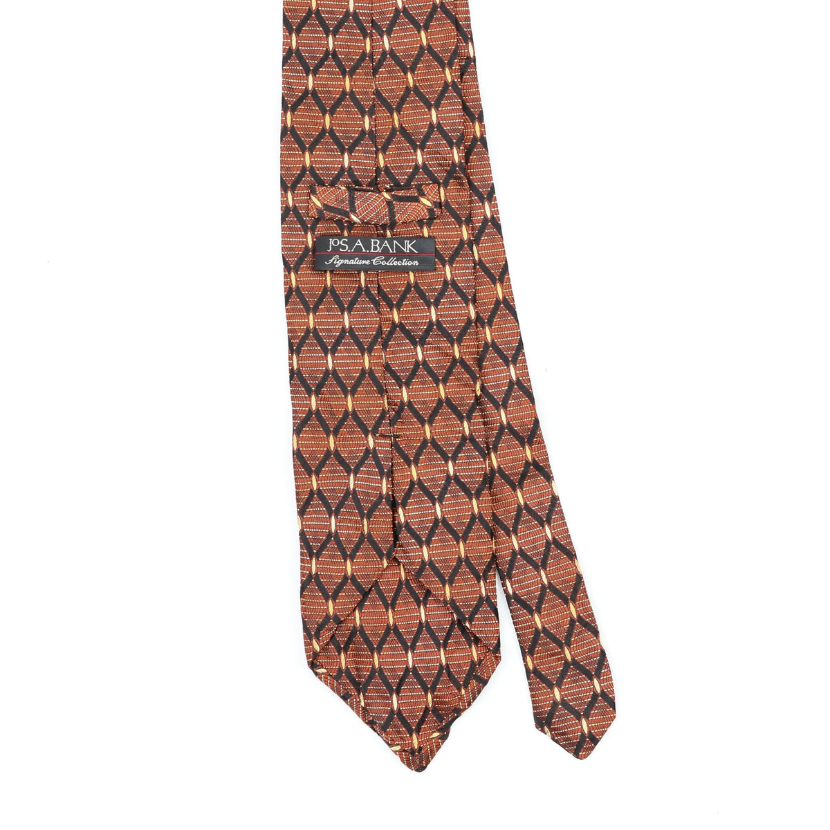 Back Back Detail of Vintage 1990's Jos. A. Bank Geometric Patterned Tie