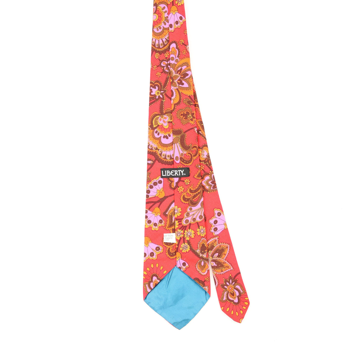 Back Back of Vintage 1980's Liberty of London Flowers Floral Patterned Tie