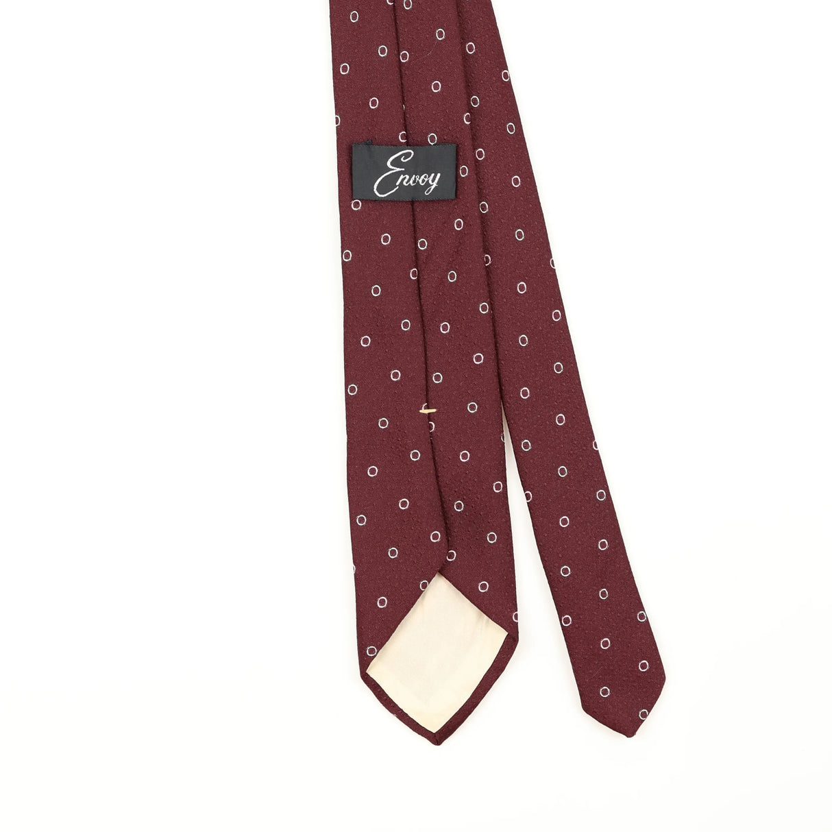 Back Detail of Vintage 1990's Polka Dot Patterned Tie