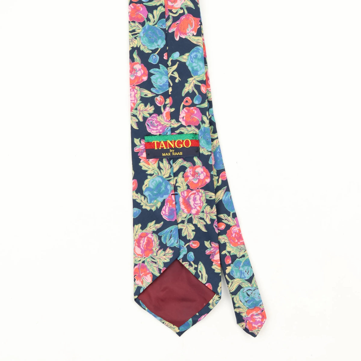 Back Back Detail of Vintage 1990's Tango Floral Patterned Tie