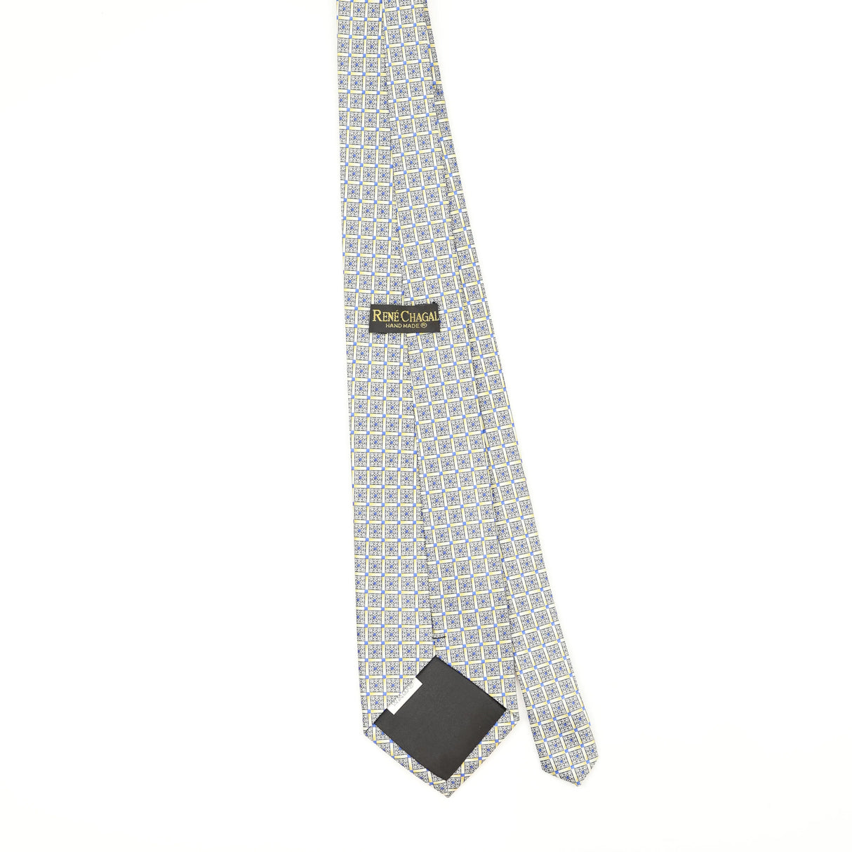 Back Back of Vintage Rene Chagal Geometric Patterned Tie