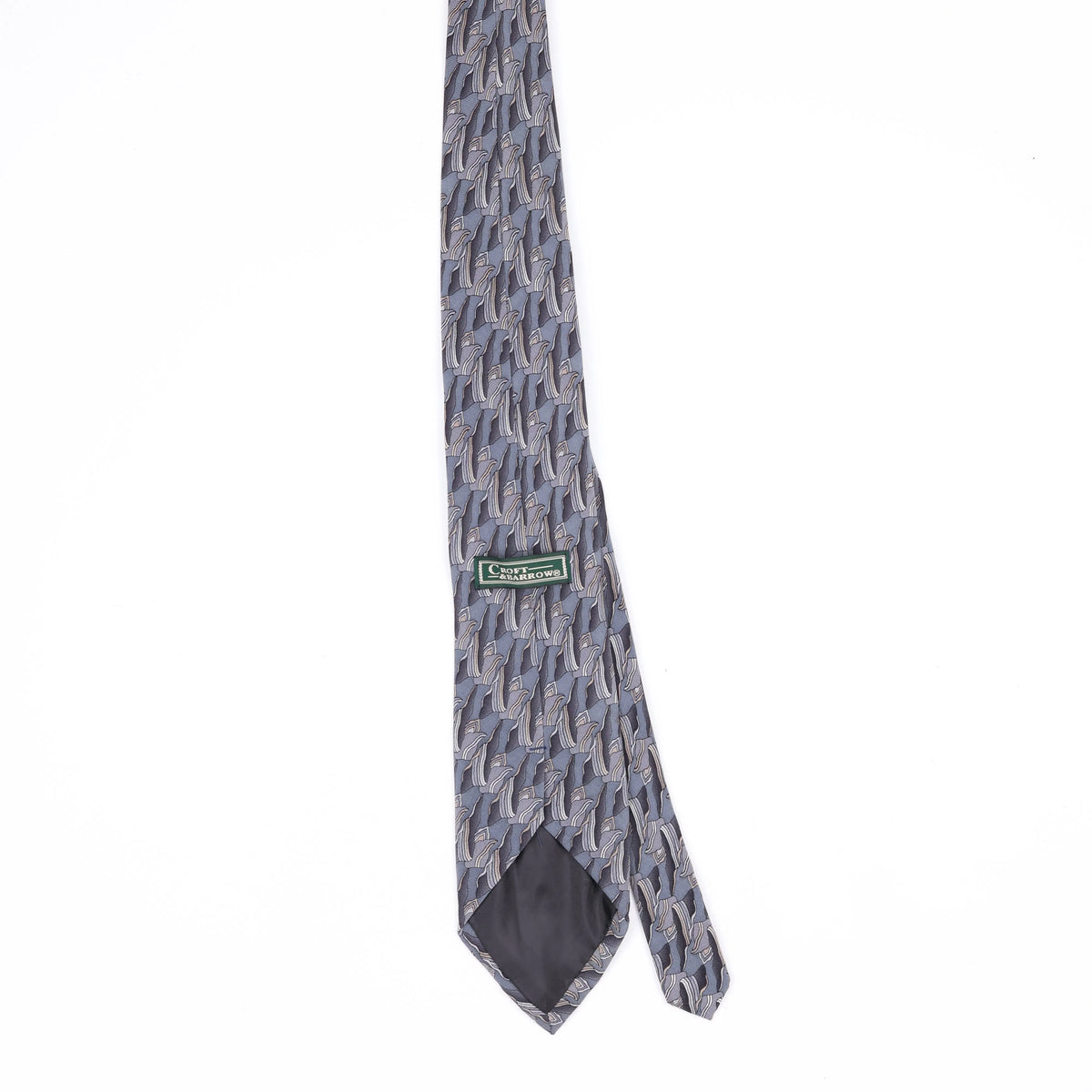 Back Back of Vintage 1990's Croft & Barrow Geometric Patterned Tie