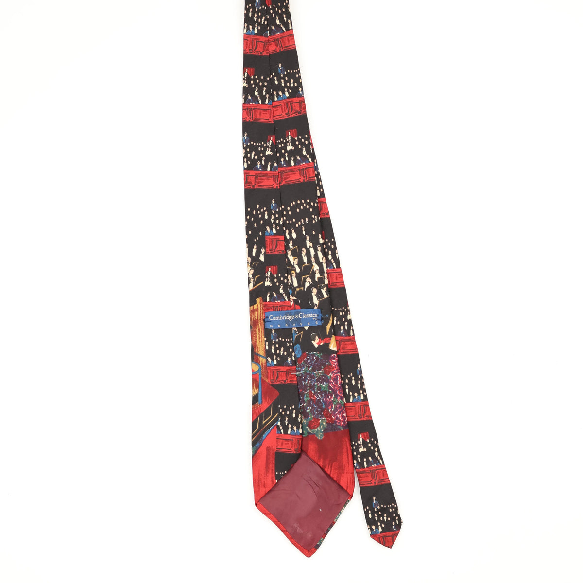 Back Back of Vintage 1990's Cambridge Classics Opera Abstract Patterned Tie