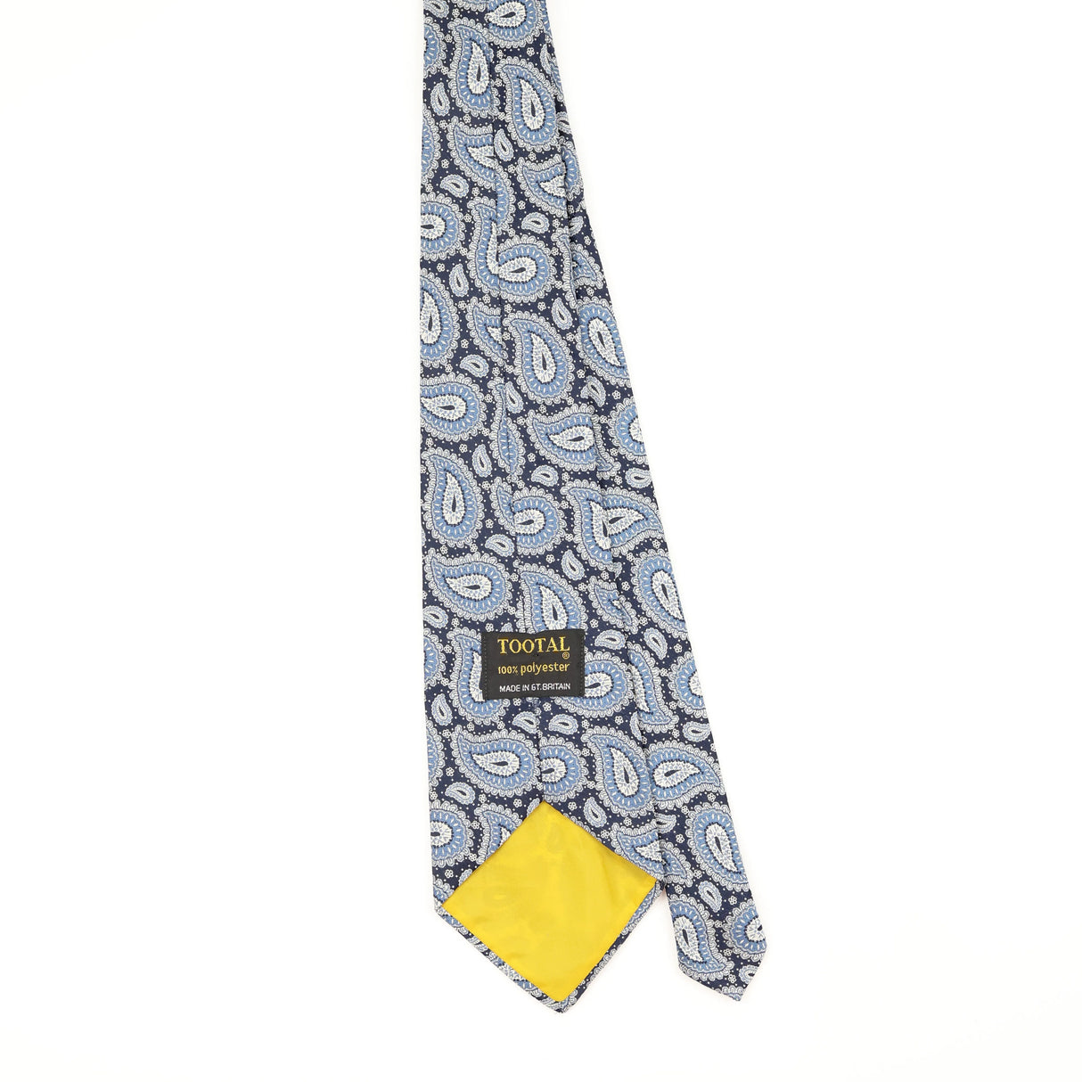 Back Back of Vintage 1980's Tootal Paisley Patterned Tie
