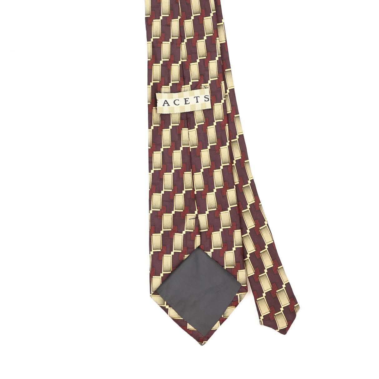 Back Back Detail of Vintage Geometric Patterned Tie