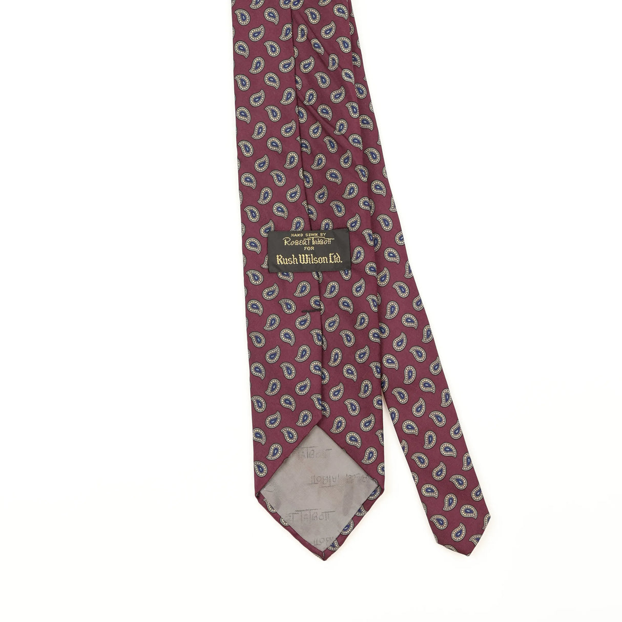 Back Detail of Vintage 1990's Robert Talbott Paisley Patterned Tie