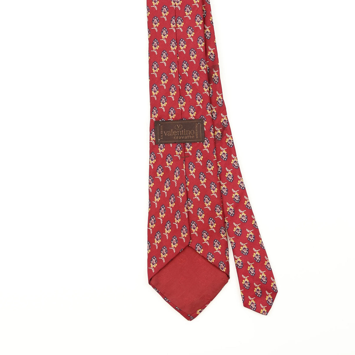 Back Detail of Vintage 1990's Valentino Geometric Patterned Tie