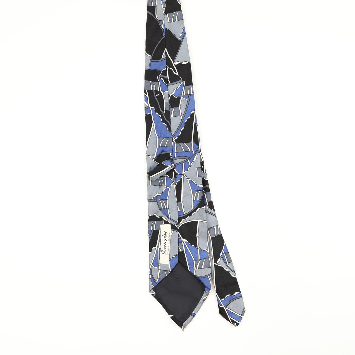 Back Back of Vintage 1990's Martin Wong Screenplay Abstract Patterned Tie