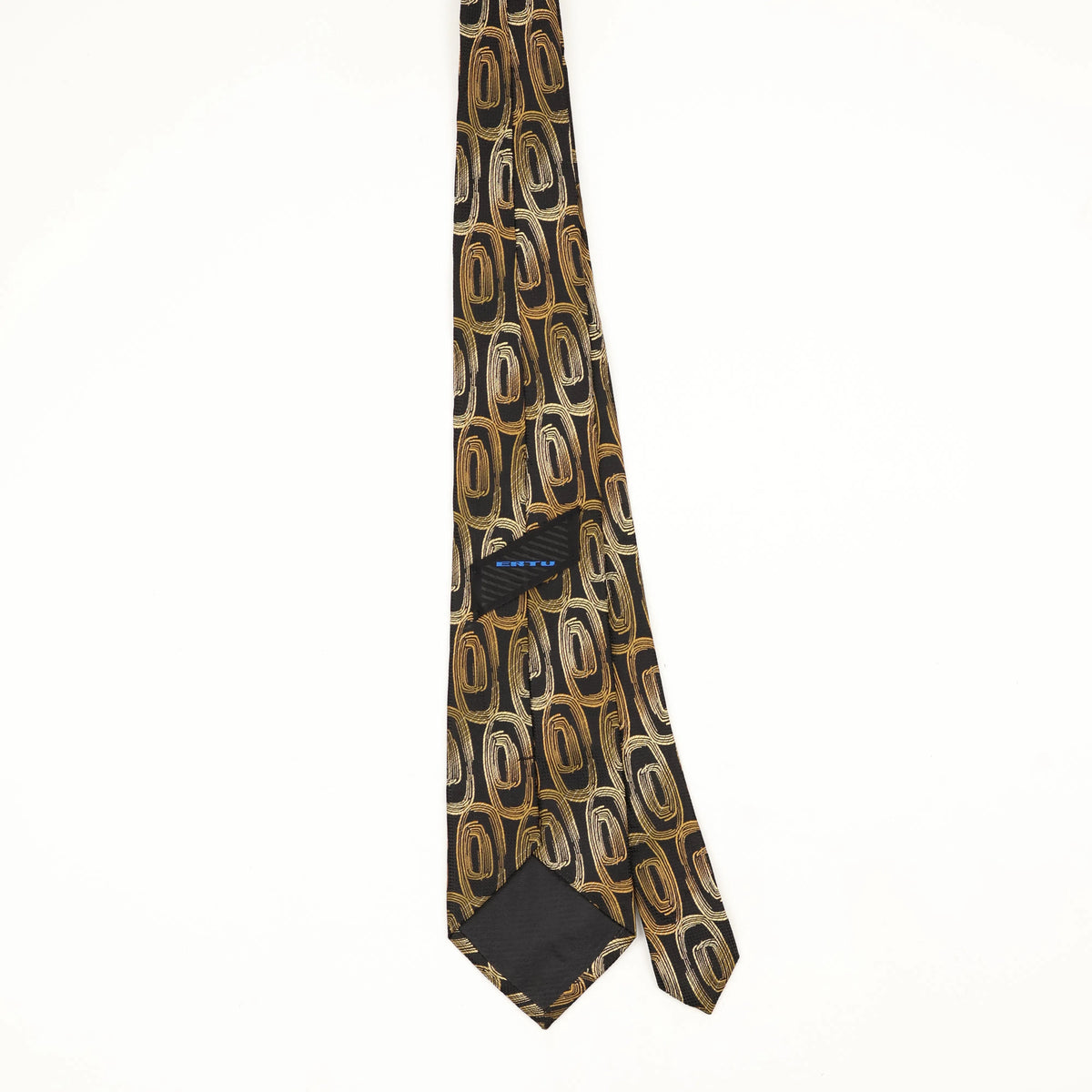 Back Back of Vintage Geometric Patterned Tie