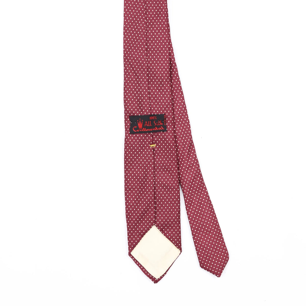 Back Back Detail of Vintage 1980's Polka Dot Patterned Tie
