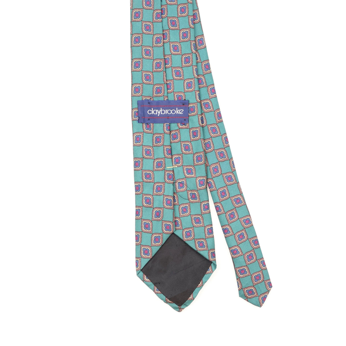 Back Back Detail of Vintage 1990's Claybrooke Geometric Patterned Tie