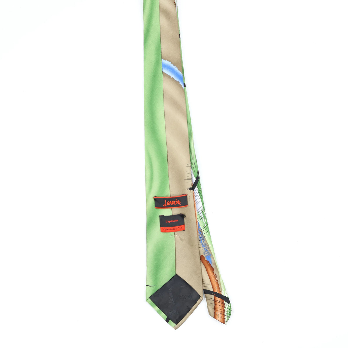 Back Back of Vintage Jerry Garcia Capillaries Abstract Patterned Tie