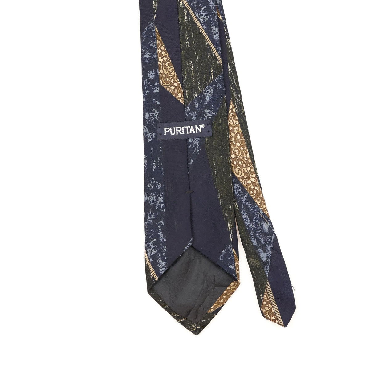 Back Detail of Vintage 1990's Puritan Abstract Patterned Tie