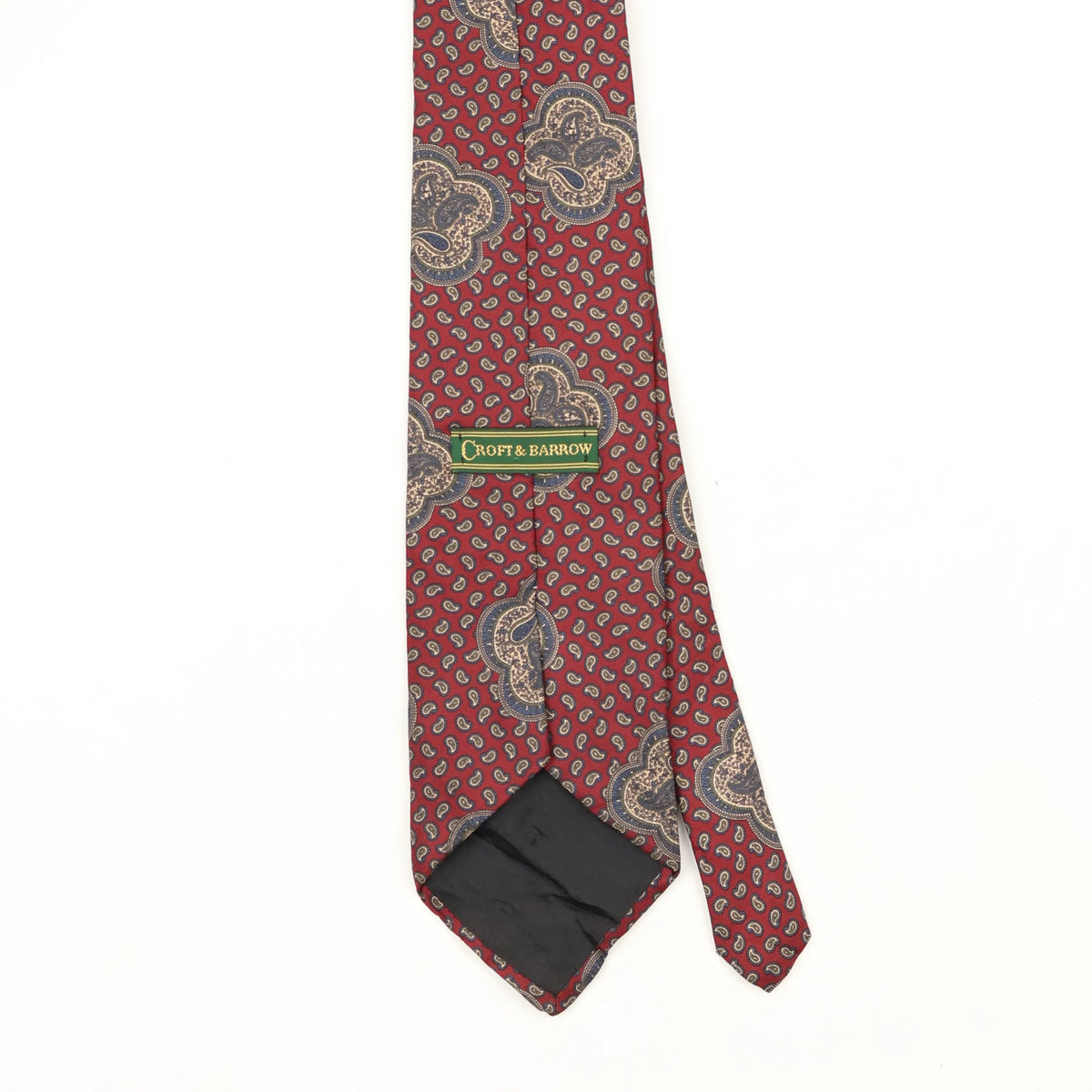 Back Back Detail of Vintage 1990's Croft & Barrow Paisley Patterned Tie