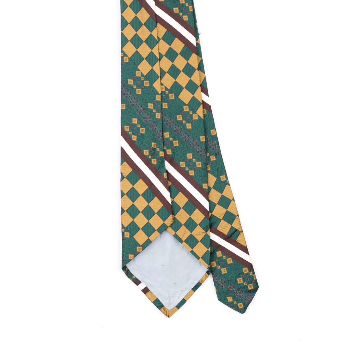 Back Back Detail of Vintage 1980's Geometric Patterned Tie