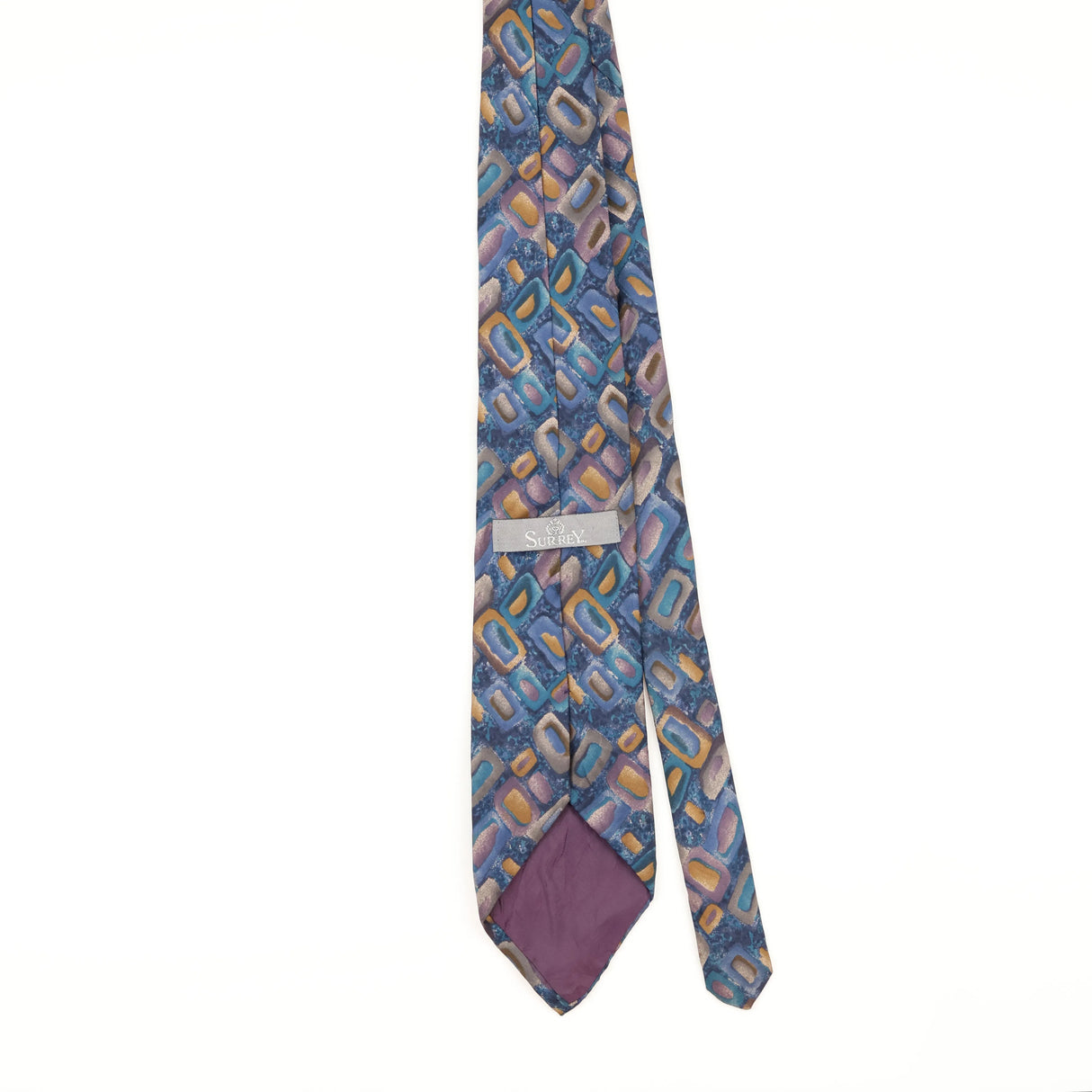 Back of Vintage 1990's Surrey Geometric Patterned Tie