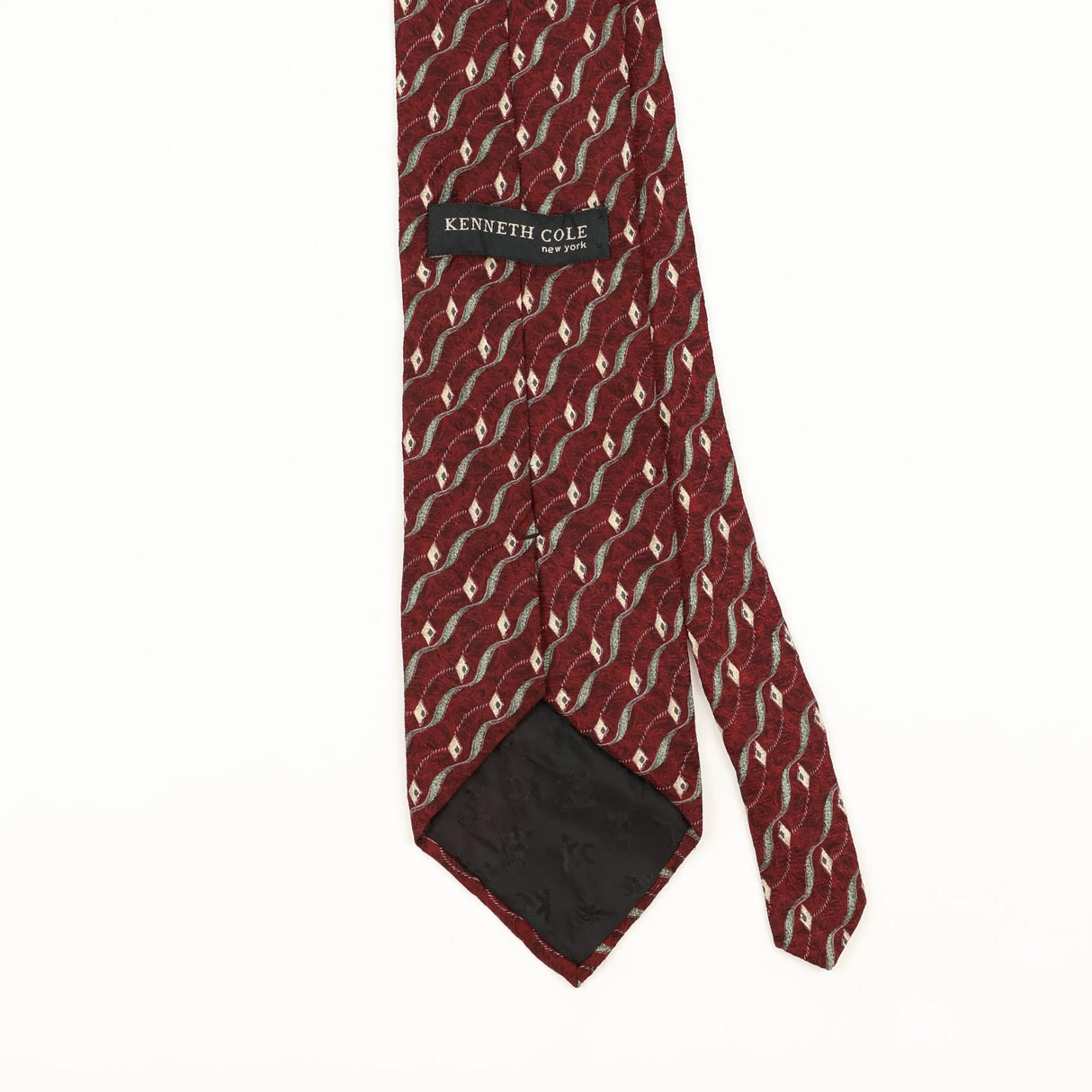 Back Detail of Vintage 1990's Kenneth Cole Geometric Patterned Tie