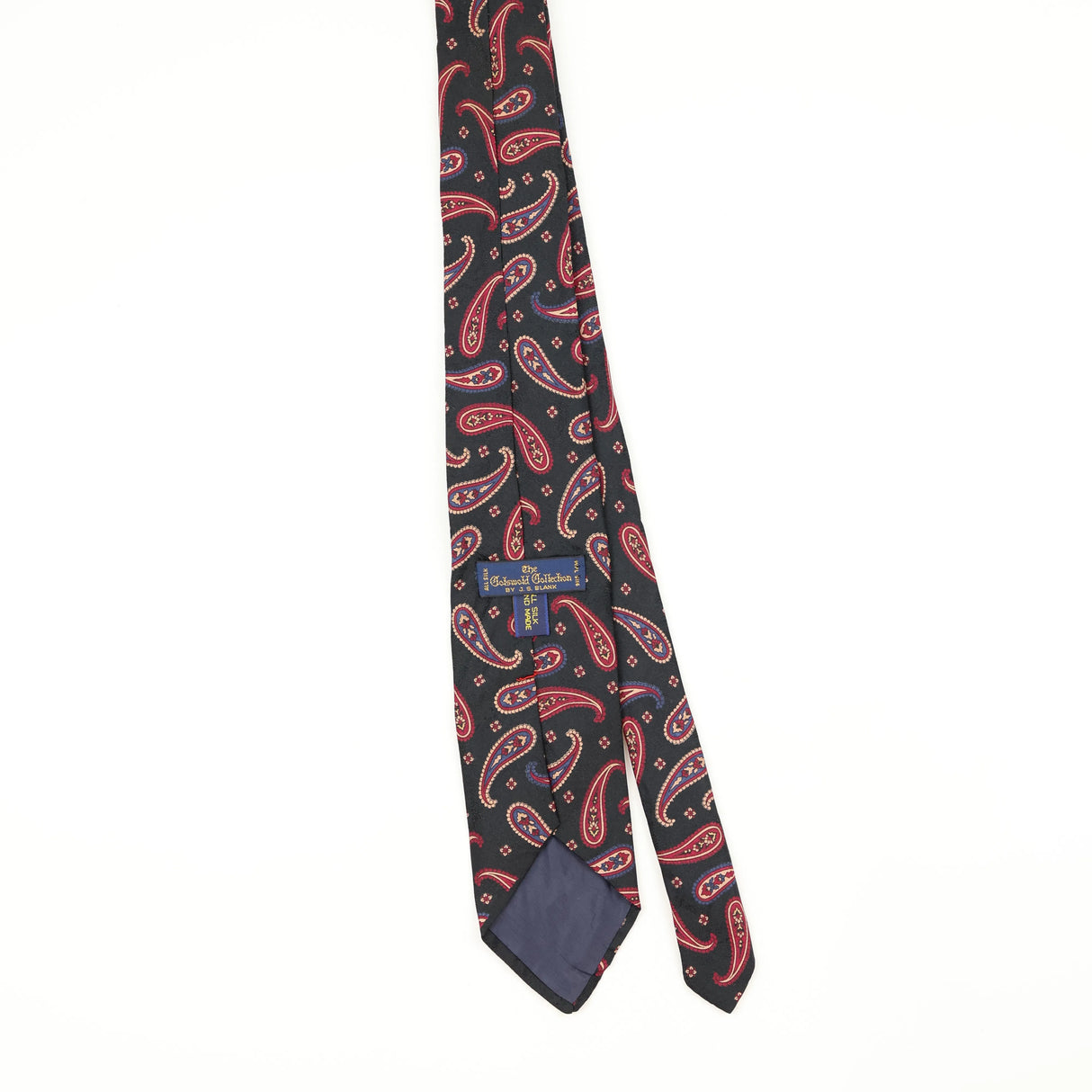 Back Back of Vintage 1990's U.S. Polo Assn. Paisley Patterned Tie