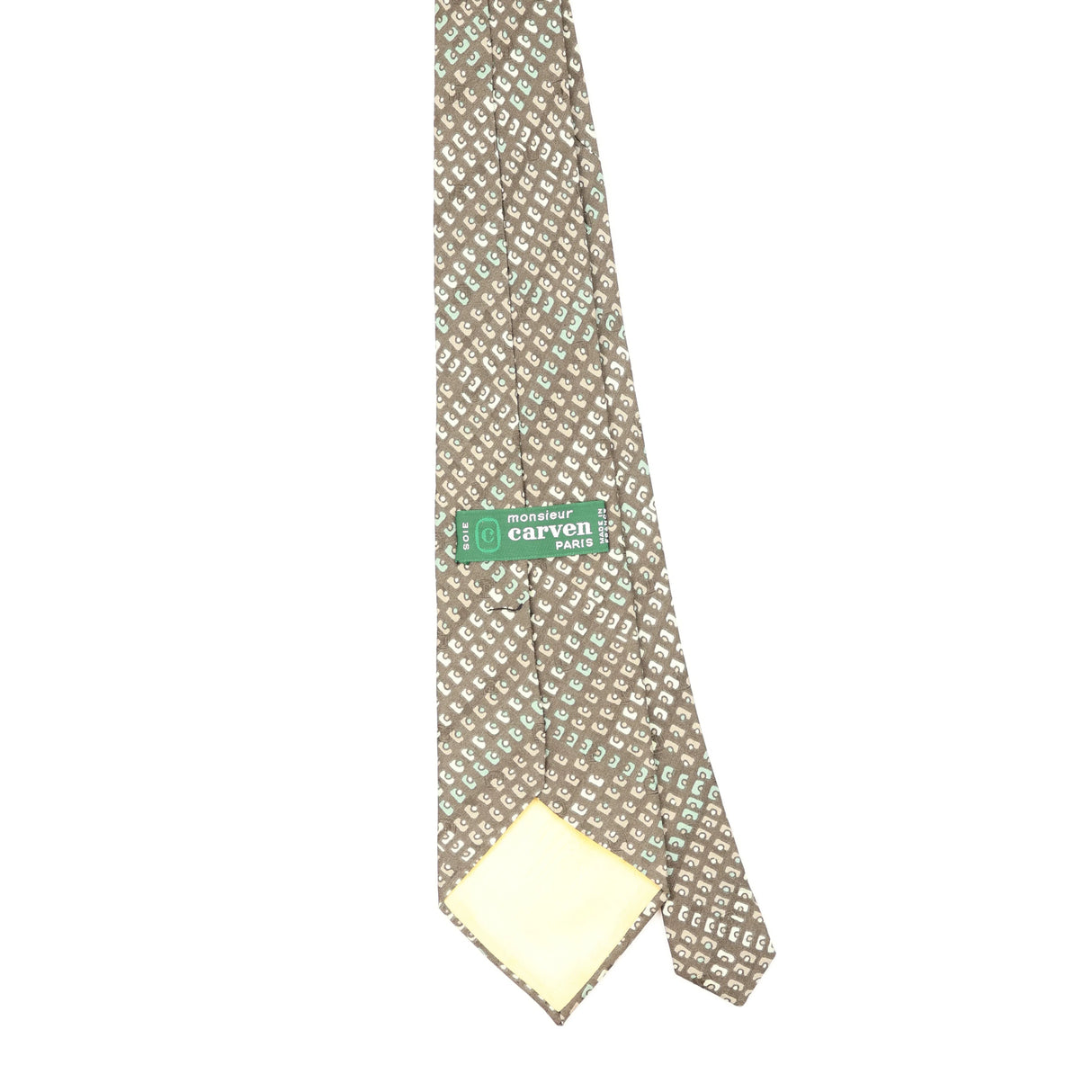 Back Back of Vintage 1980's Carven Geometric Patterned Tie