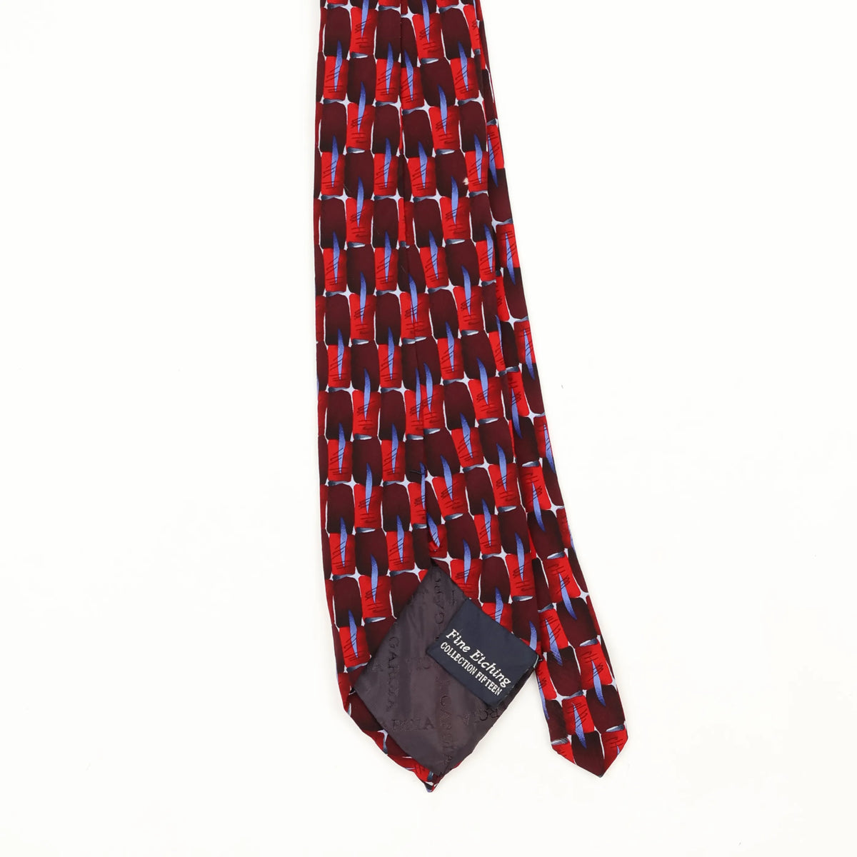 Back Back Detail of Vintage 1990's Jerry Garcia Fine Etching Geometric Patterned Tie