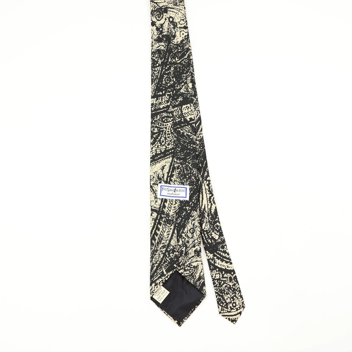 Back Back of Vintage 1990's Yves Saint Laurent Abstract Patterned Tie