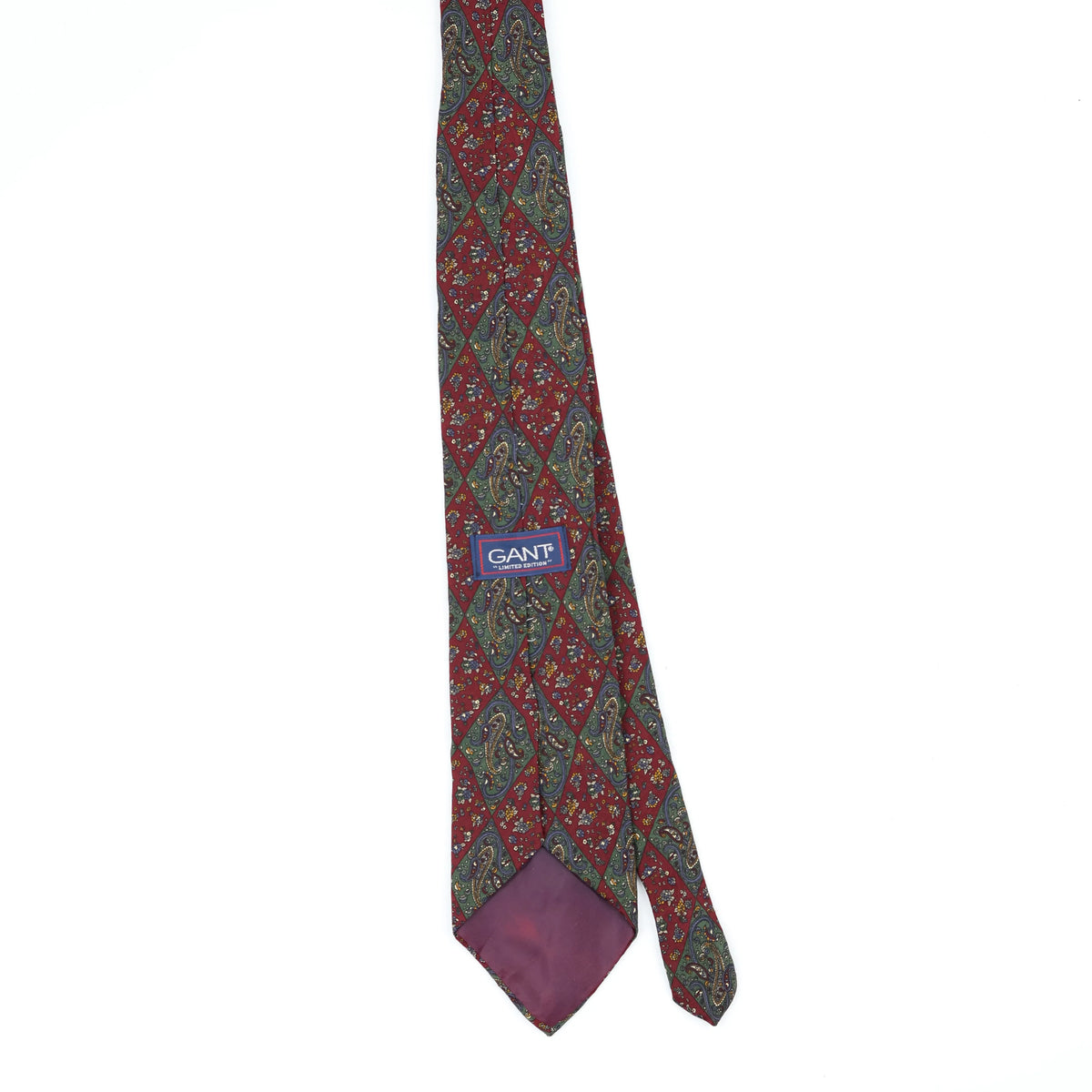 Back Back of Vintage 1990's Gant Paisley Patterned Tie
