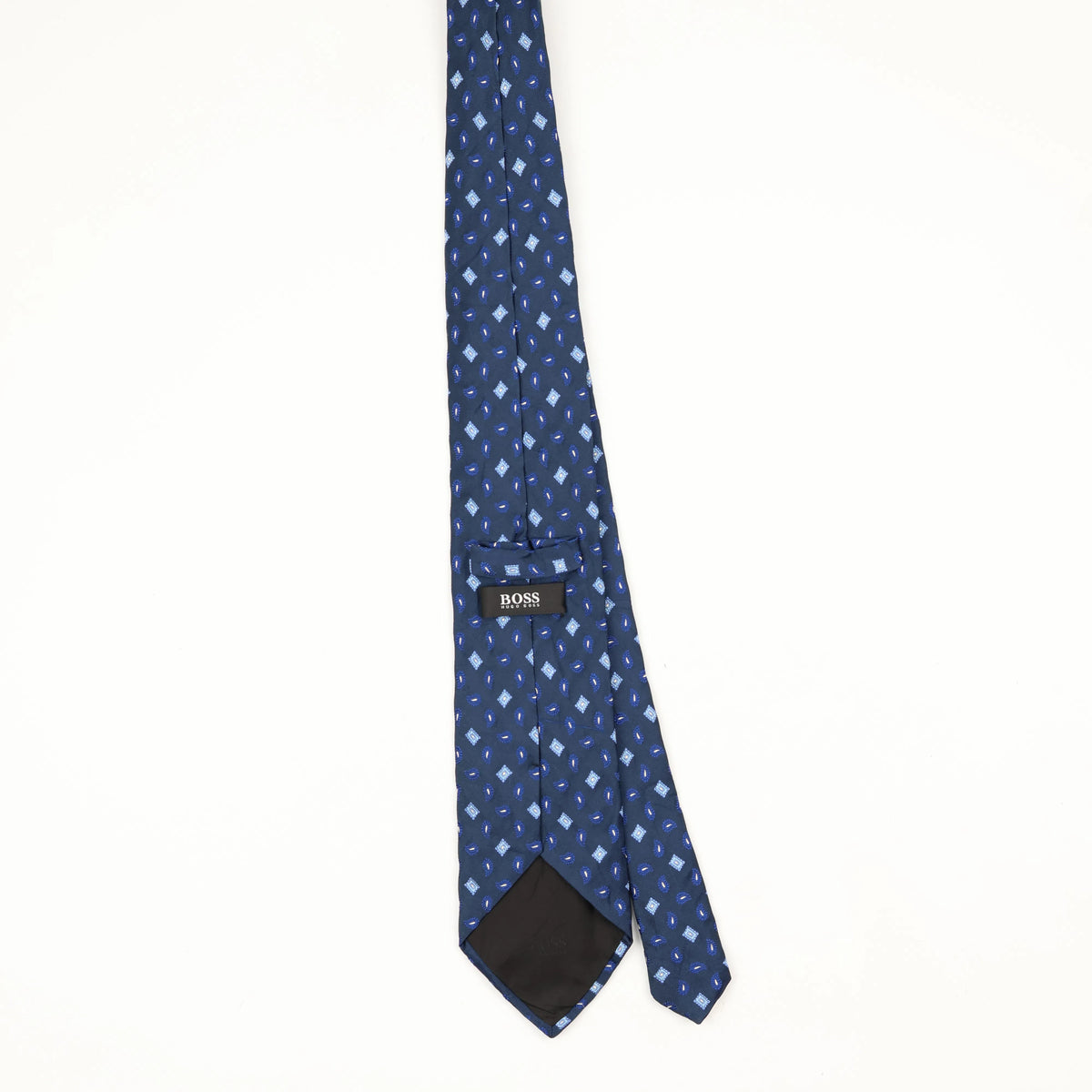 Back Back of Vintage 1990's Hugo Boss Geometric Patterned Tie
