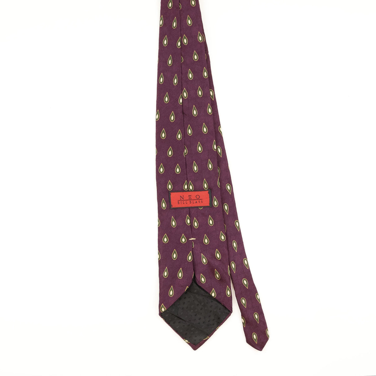 Back of Vintage Bill Blass Geometric Patterned Tie