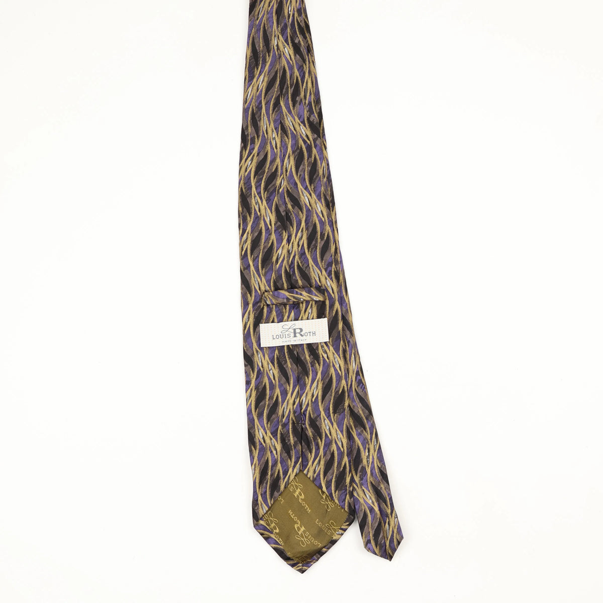 Back Back of Vintage 1990's Waves Geometric Patterned Tie