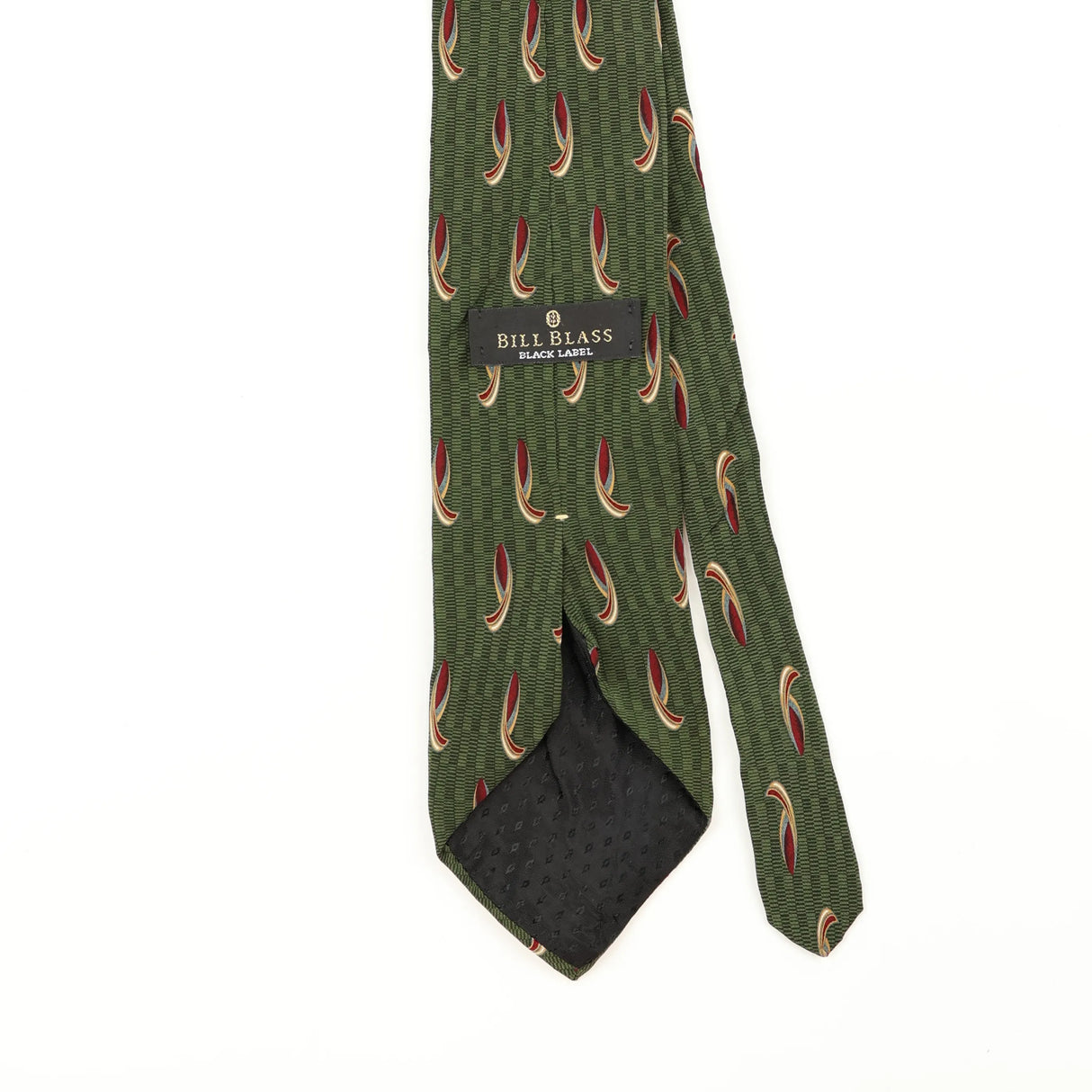 Back Back Detail of Vintage 1990's Bill Blass Geometric Patterned Tie