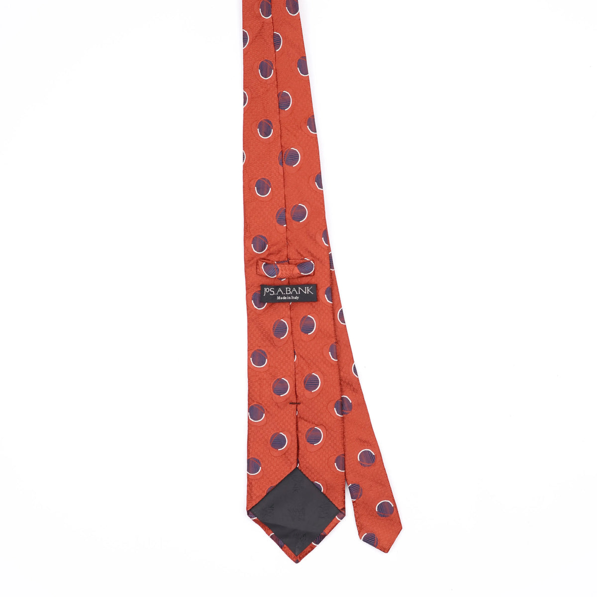 Back Back of Vintage 1990's Jos. A. Bank Circles Geometric Patterned Tie