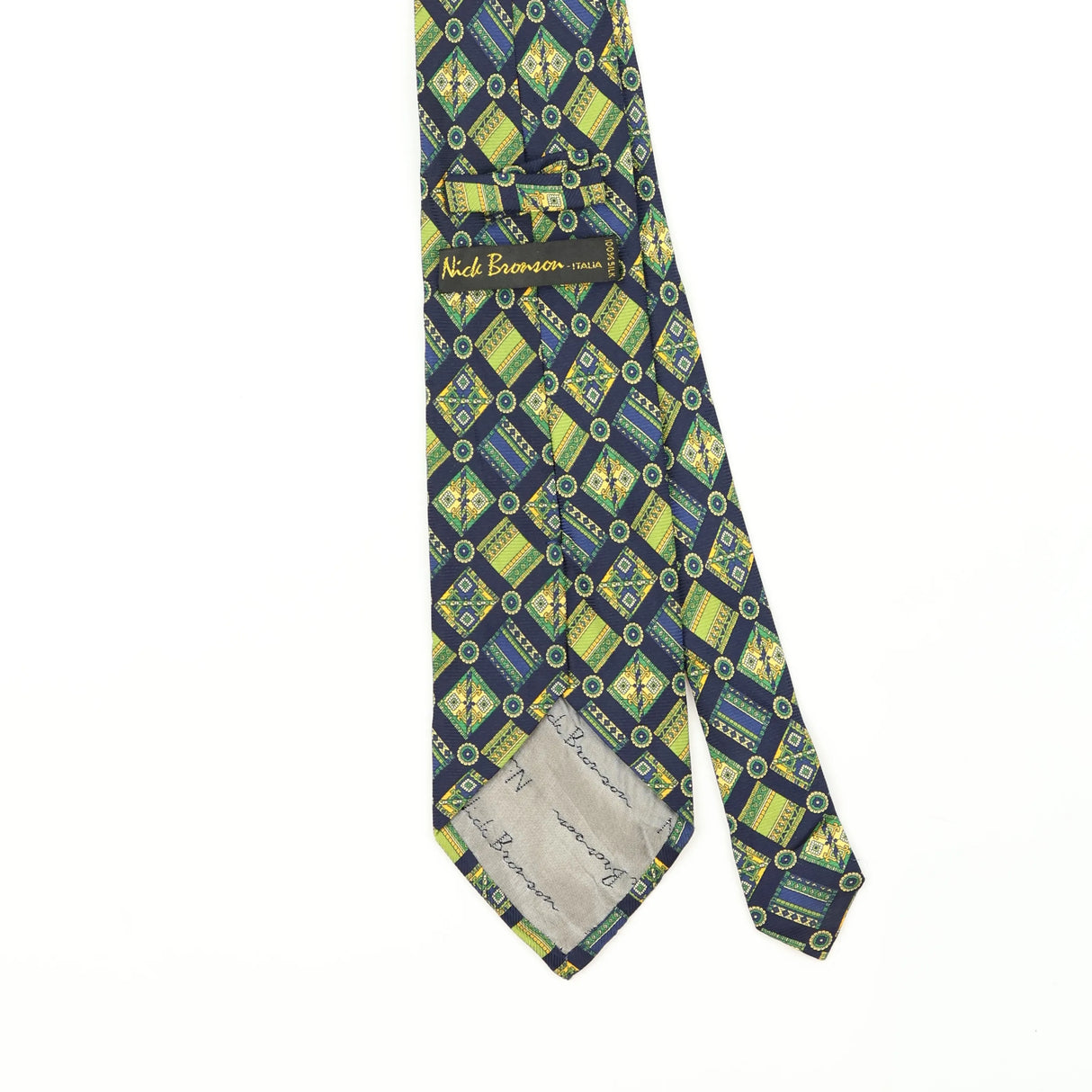 Back Back Detail of Vintage 1990's Geometric Patterned Tie