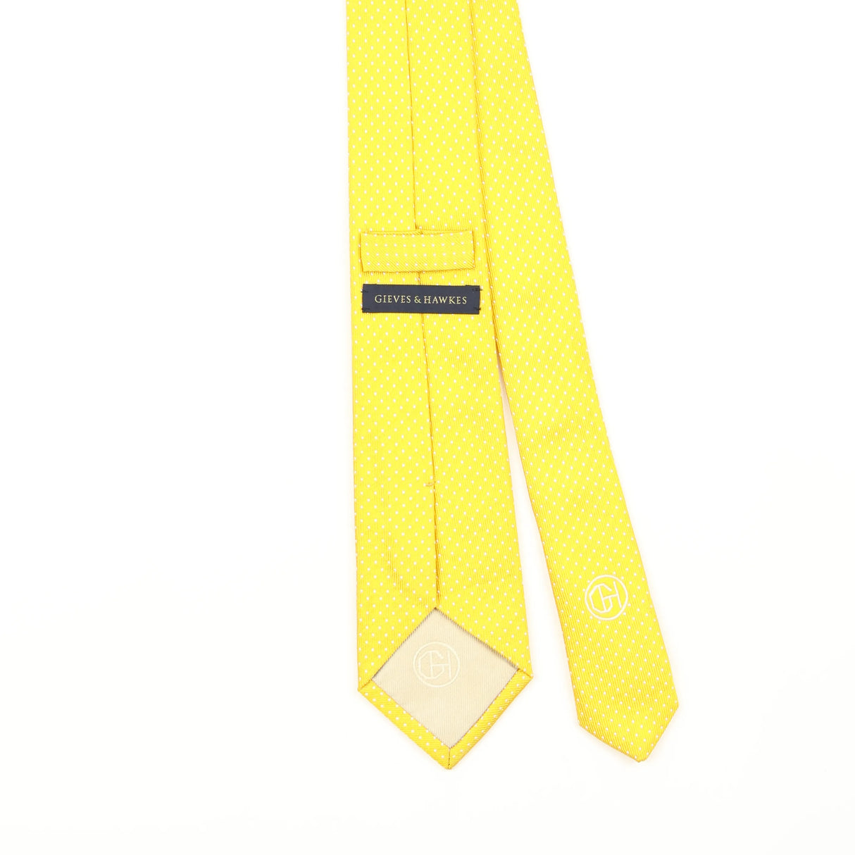 Back Detail of Vintage Gieves & Hawkes Polka Dot Patterned Tie