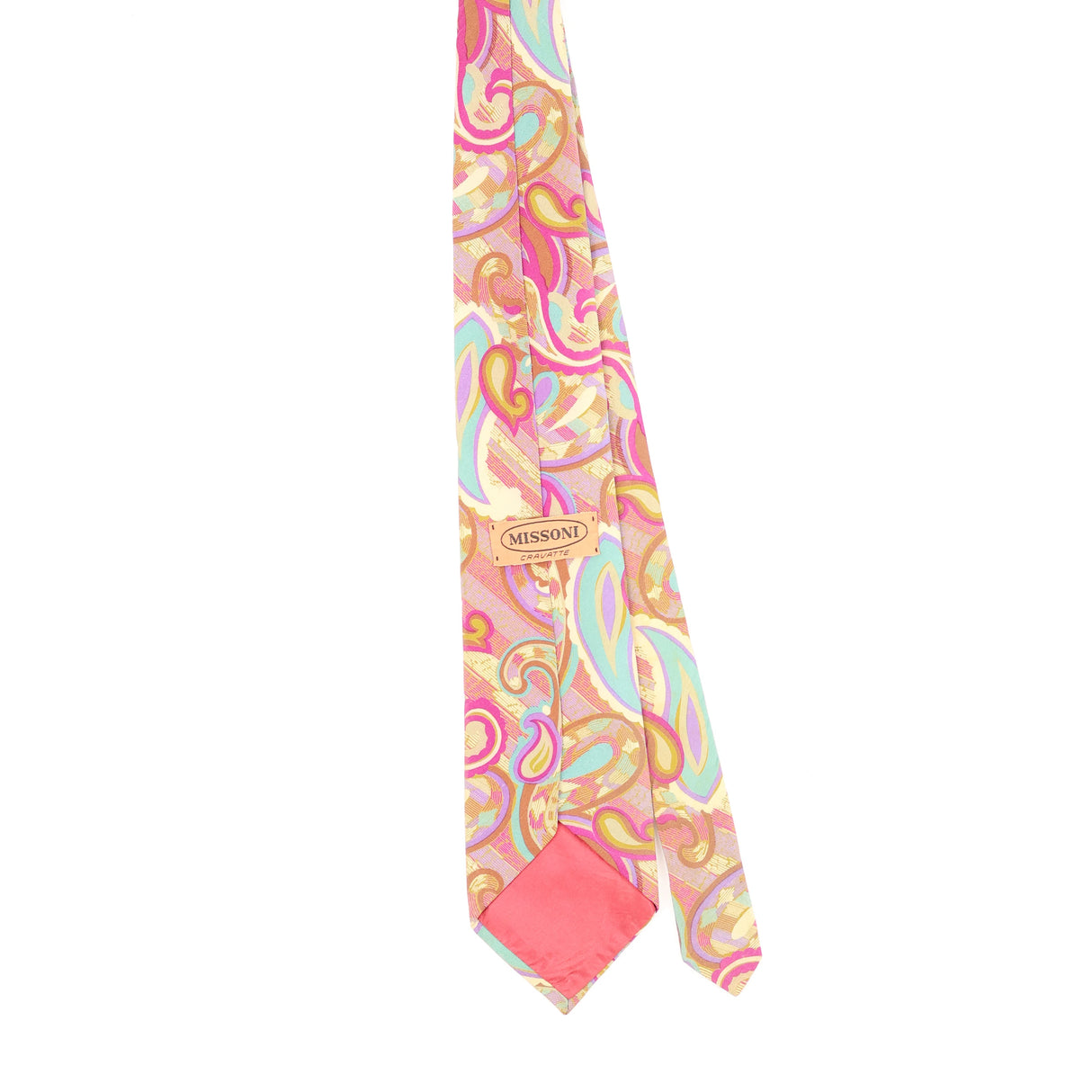Back Back of Vintage 1990's Missoni Paisley Patterned Tie