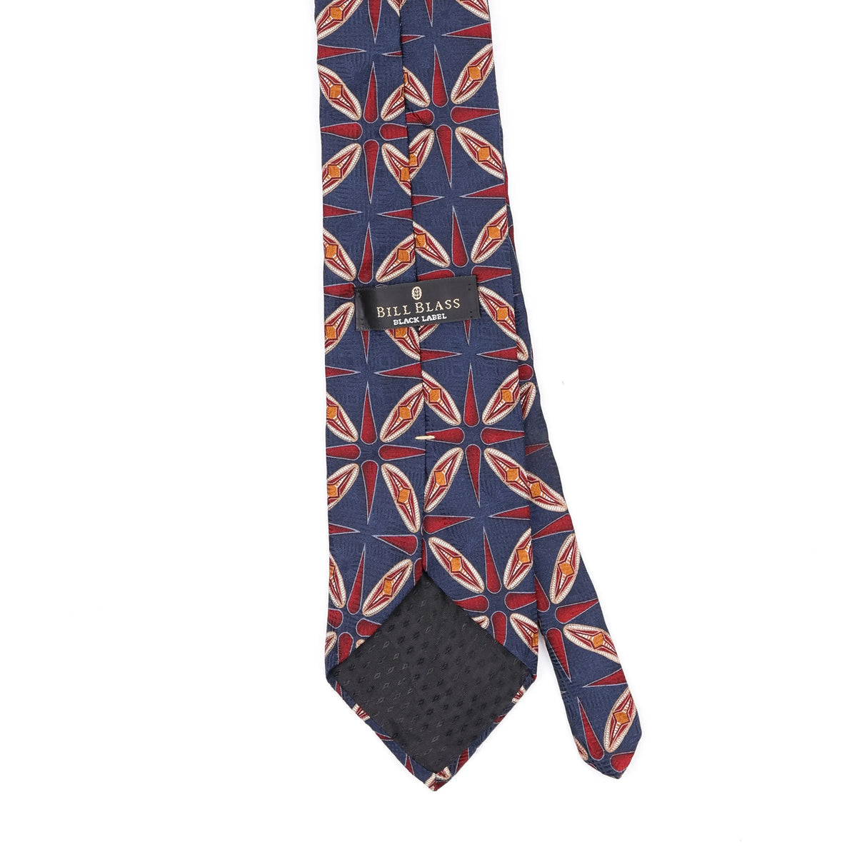 Back Back Detail of Vintage Bill Blass Geometric Patterned Tie