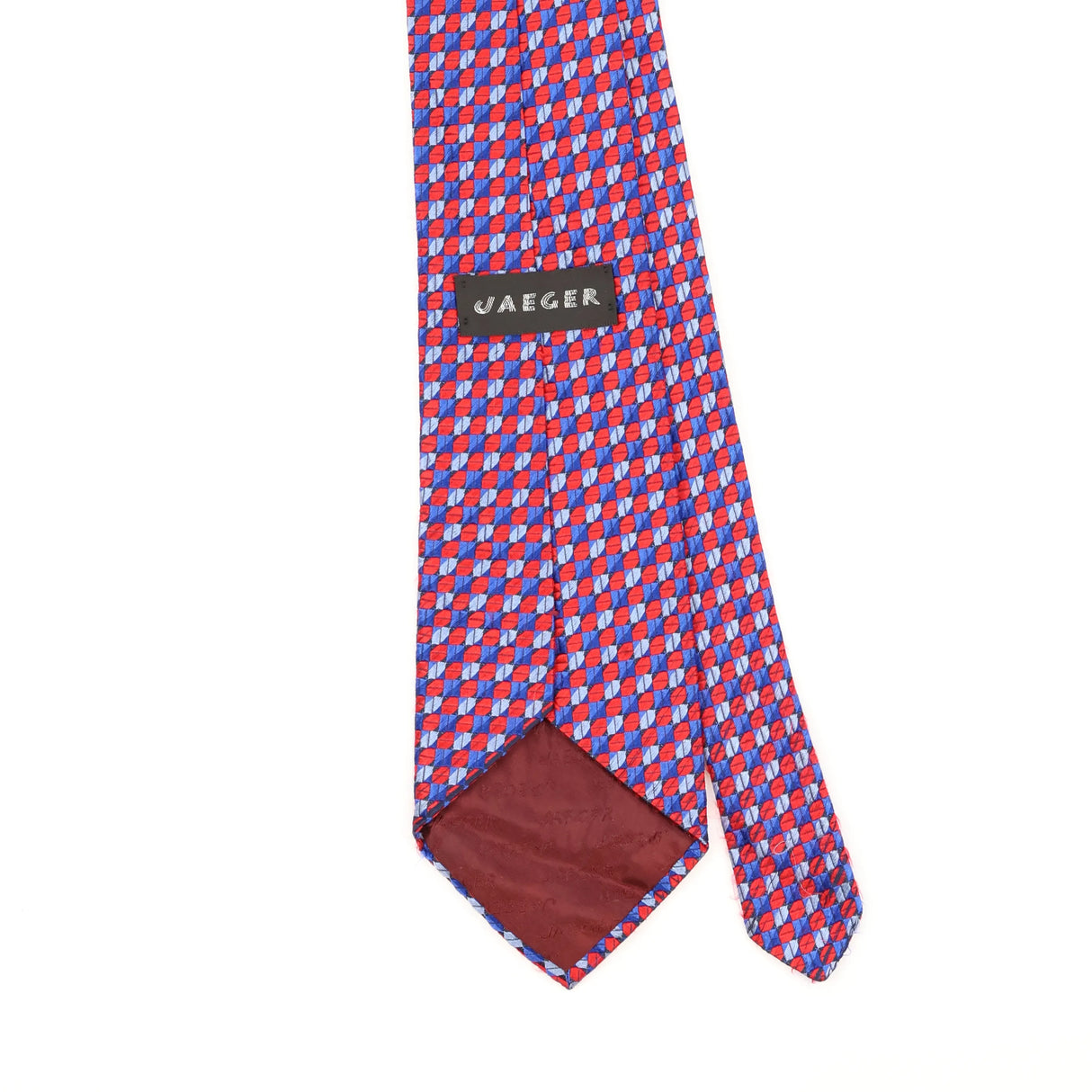 Back Detail of Vintage 1990's Jaeger Geometric Patterned Tie