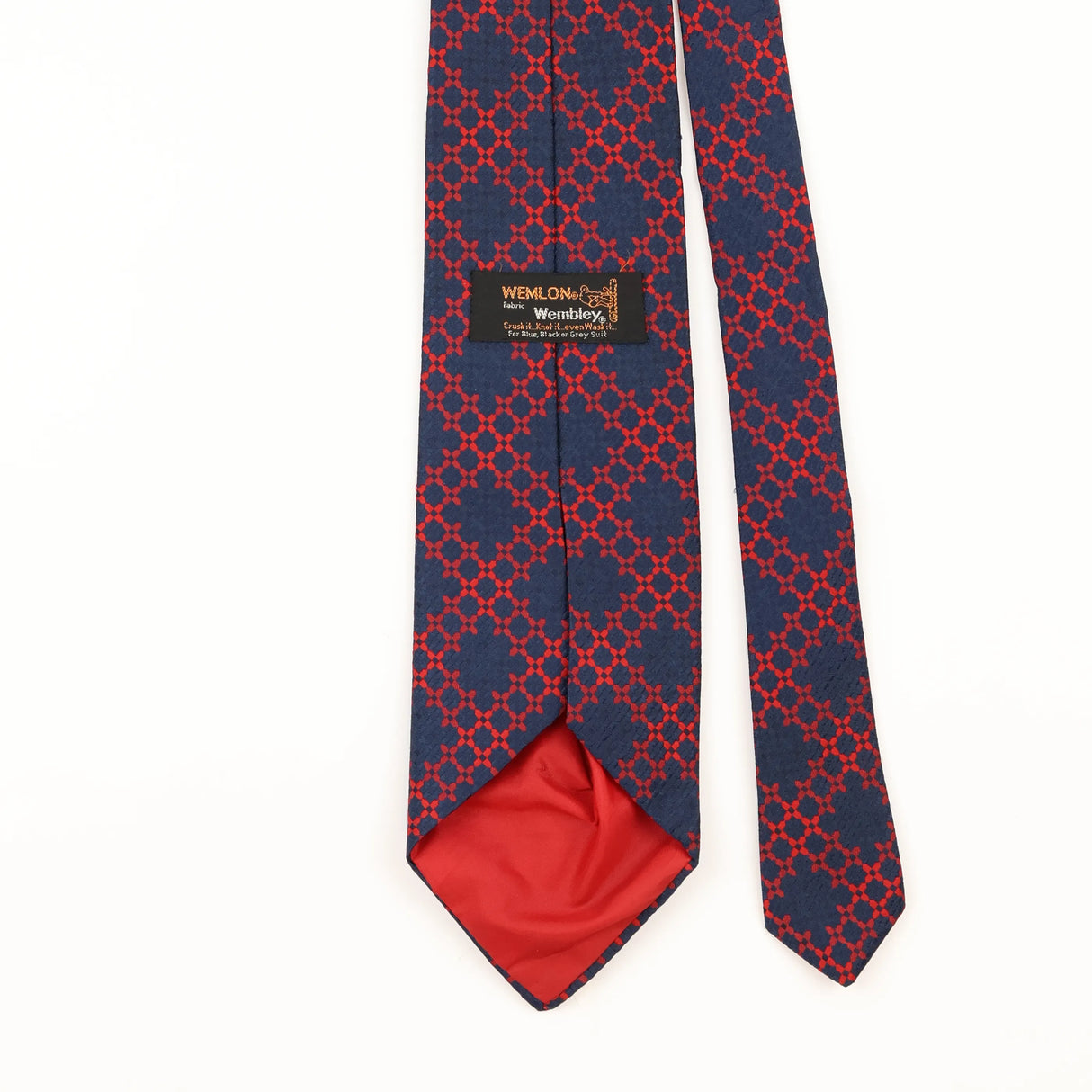 Back Detail of Vintage 1990's Wembley Geometric Patterned Tie