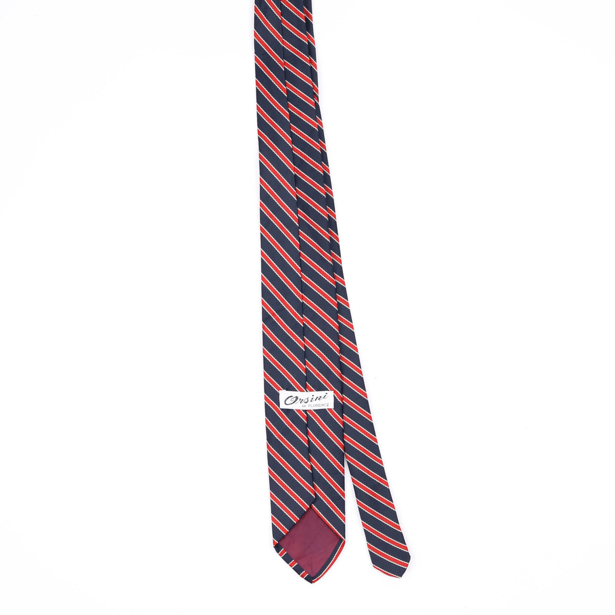 Back Back of Vintage 1990's Striped Patterned Tie