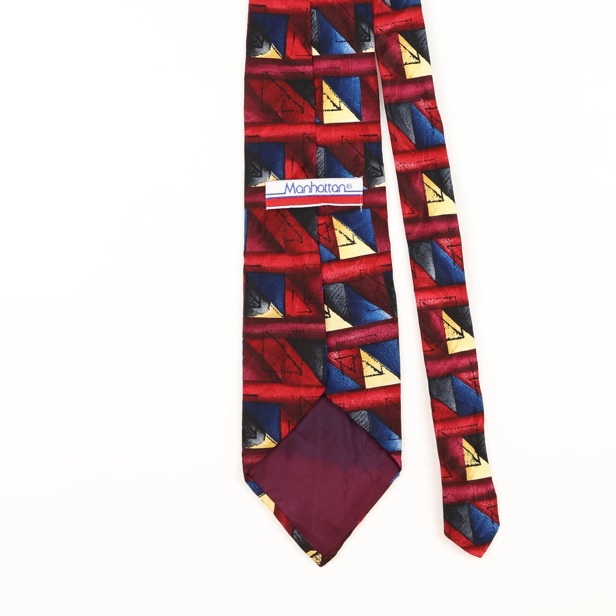 Back Detail of Vintage 1990's Manhattan Abstract Patterned Tie