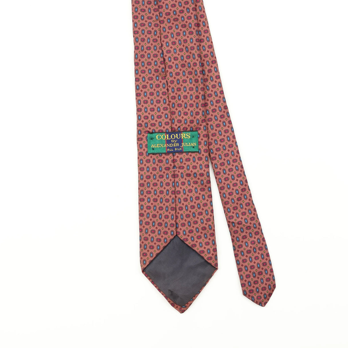 Back Detail of Vintage 1990's Alexander Julian Geometric Patterned Tie