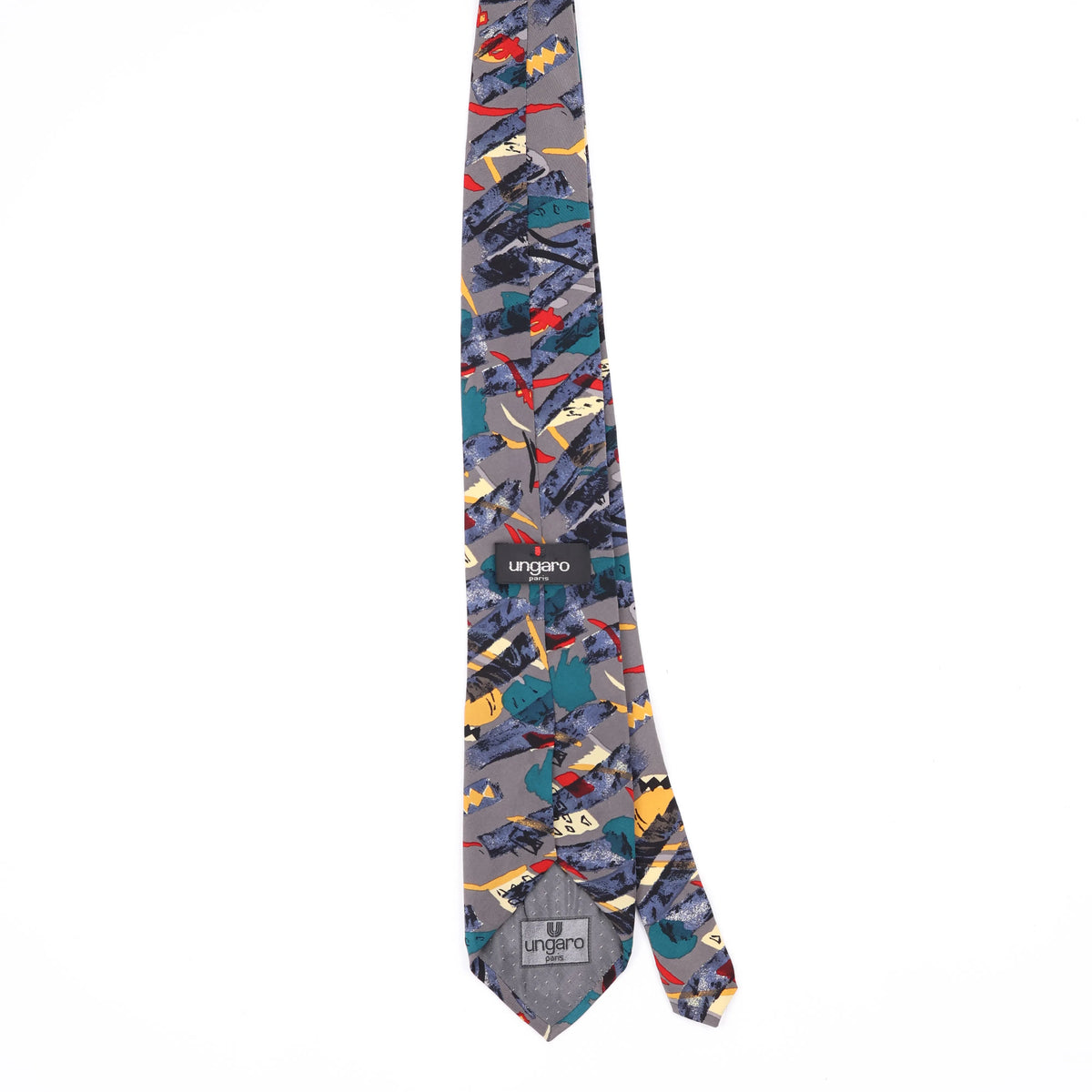 Back Back of Vintage 1990's Ungaro Paris Abstract Patterned Tie
