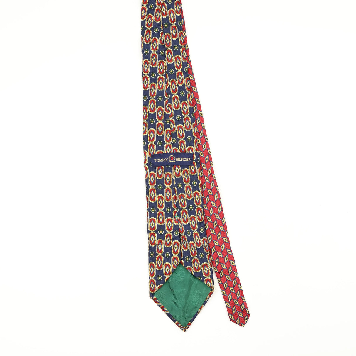Back Back of Vintage 1990's Tommy Hilfiger Geometric Patterned Tie