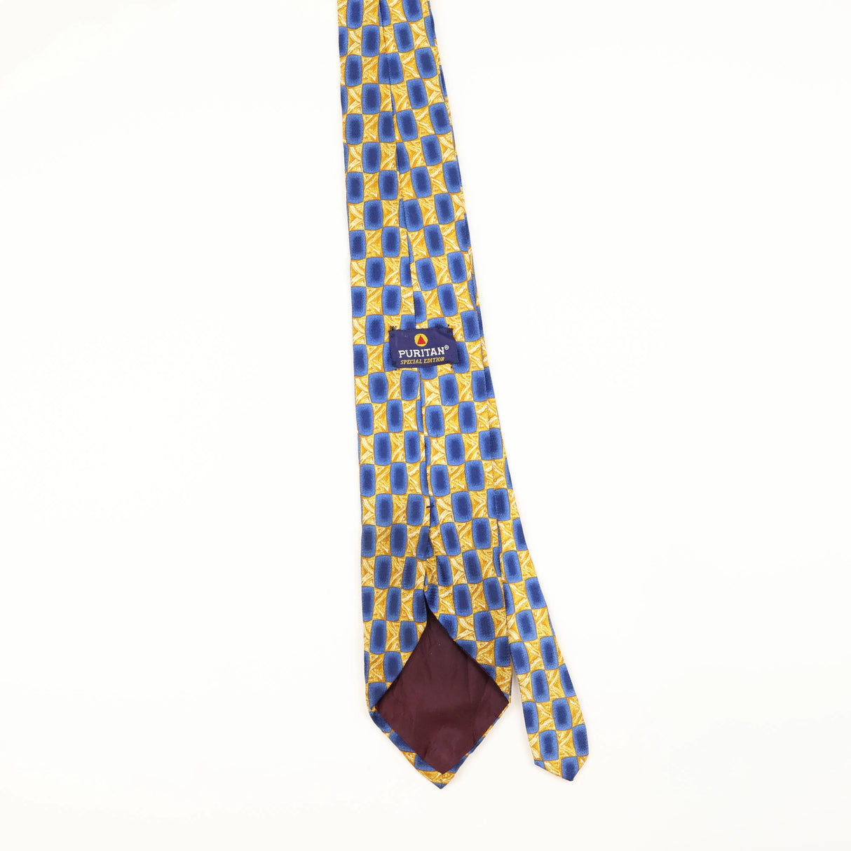 Back of Vintage 1990's Puritan Geometric Patterned Tie