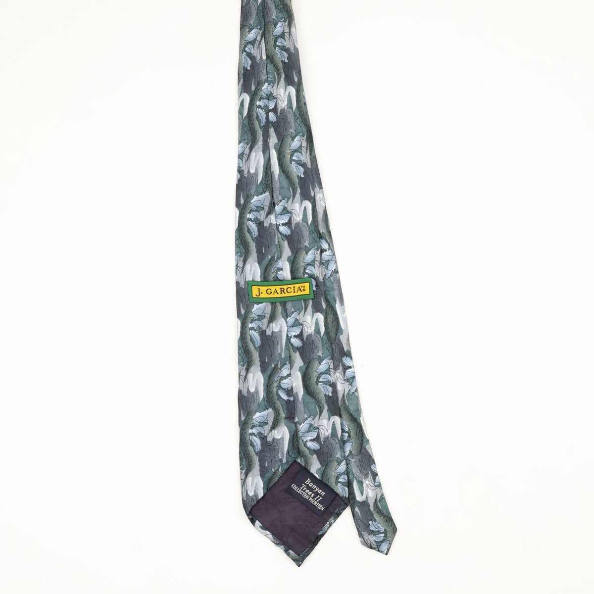 Back Back of Vintage 1990's Jerry Garcia Banyan Trees II Abstract Patterned Tie
