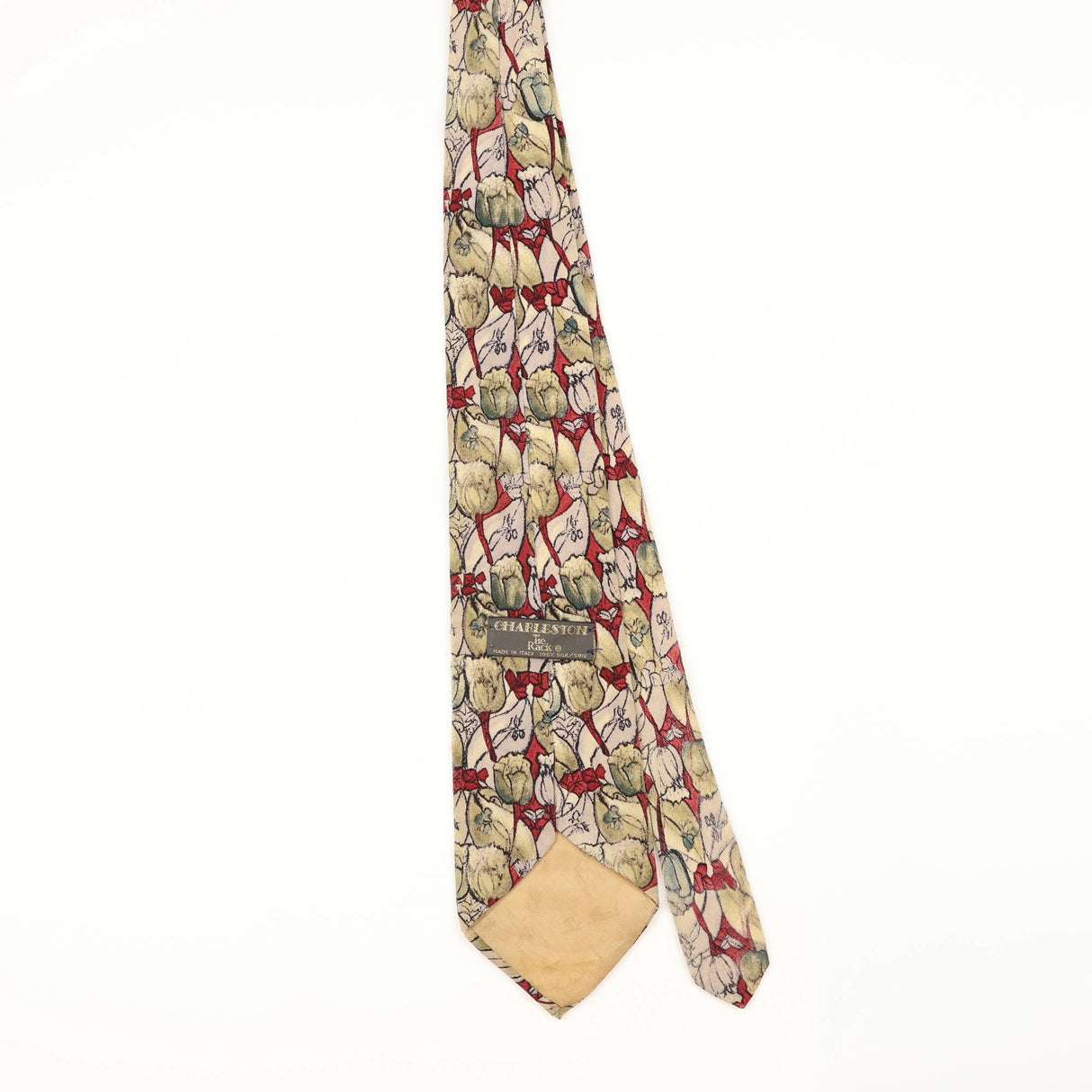 Back of Vintage 1990's Tie Rack Charleston Abstract Patterned Tie