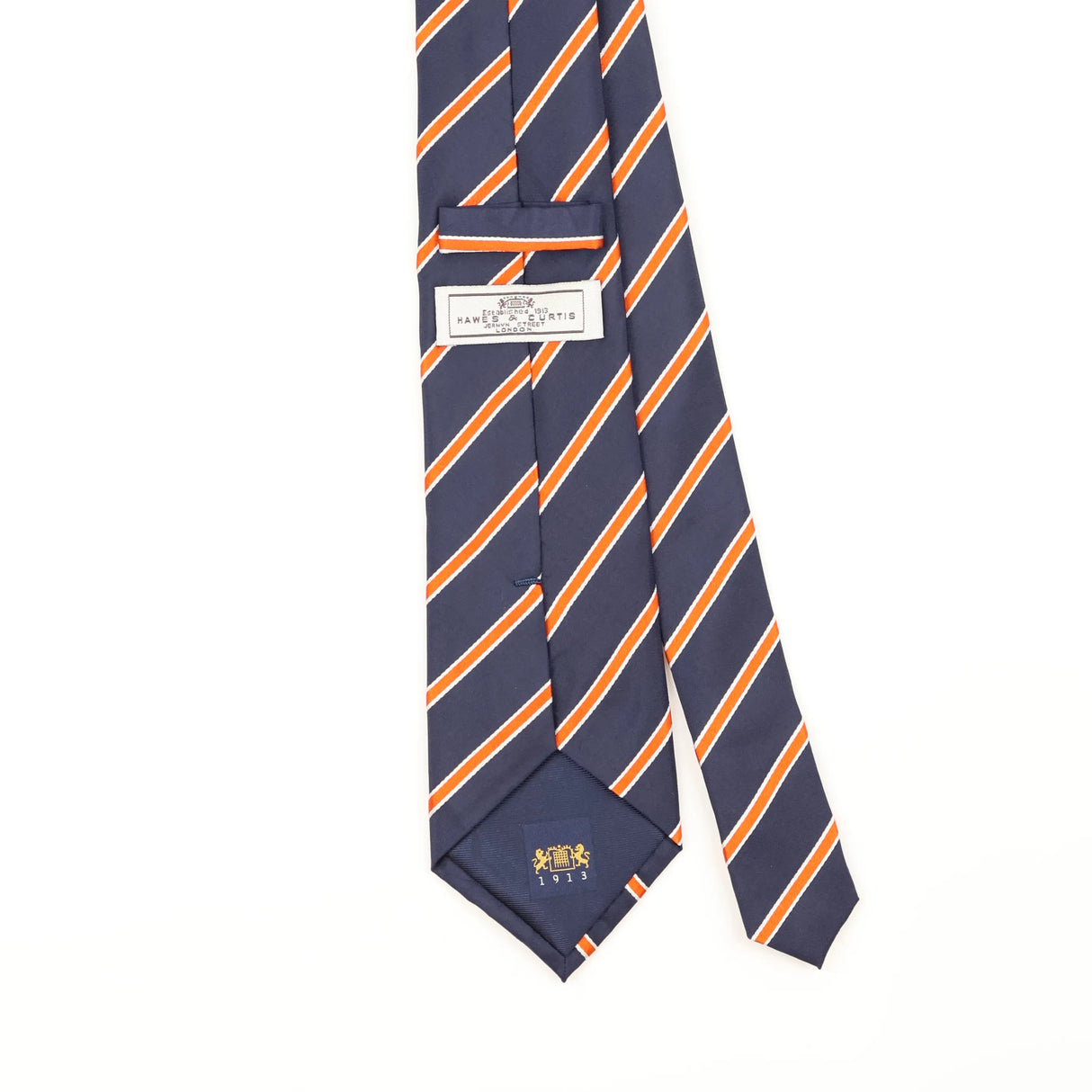 Back Detail of Vintage Hawes & Curtis Striped Patterned Tie