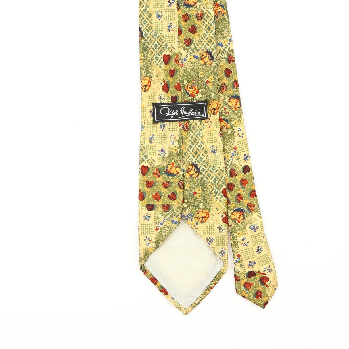 Back Back Detail of Vintage 1990's Floral Patterned Tie