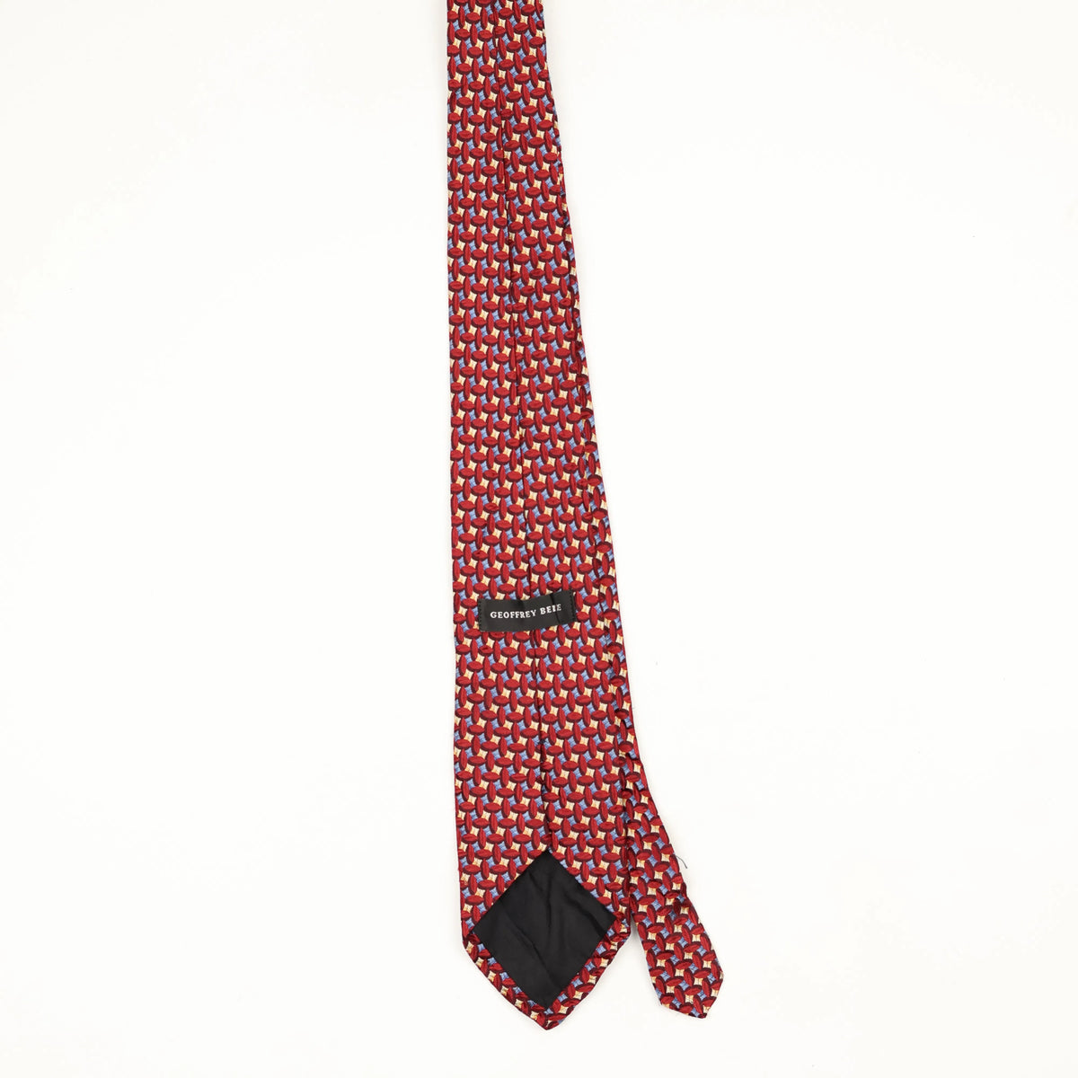 Back Back of Vintage Geoffrey Beene Geometric Patterned Tie