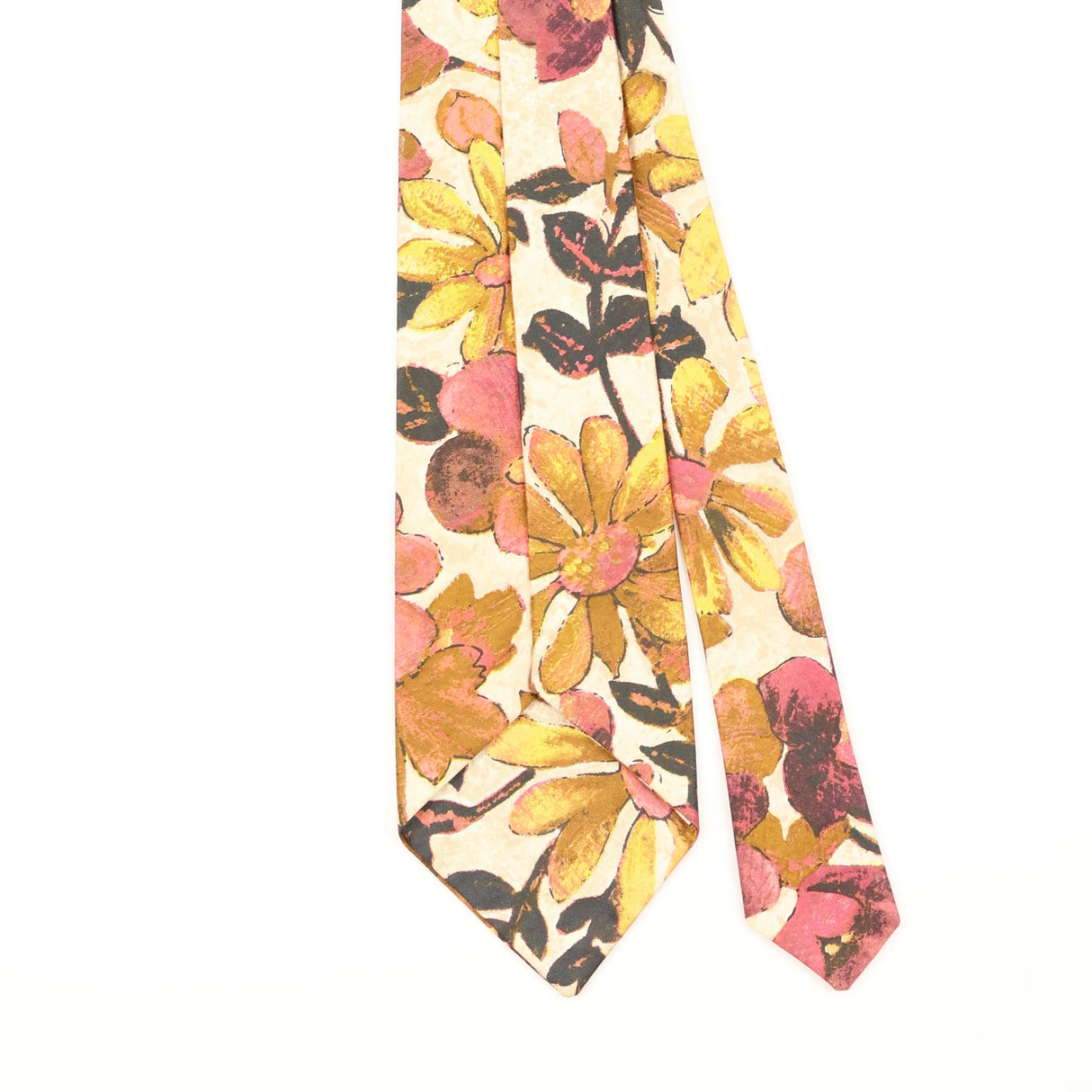 Back Detail of Vintage 1980's Floral Patterned Tie