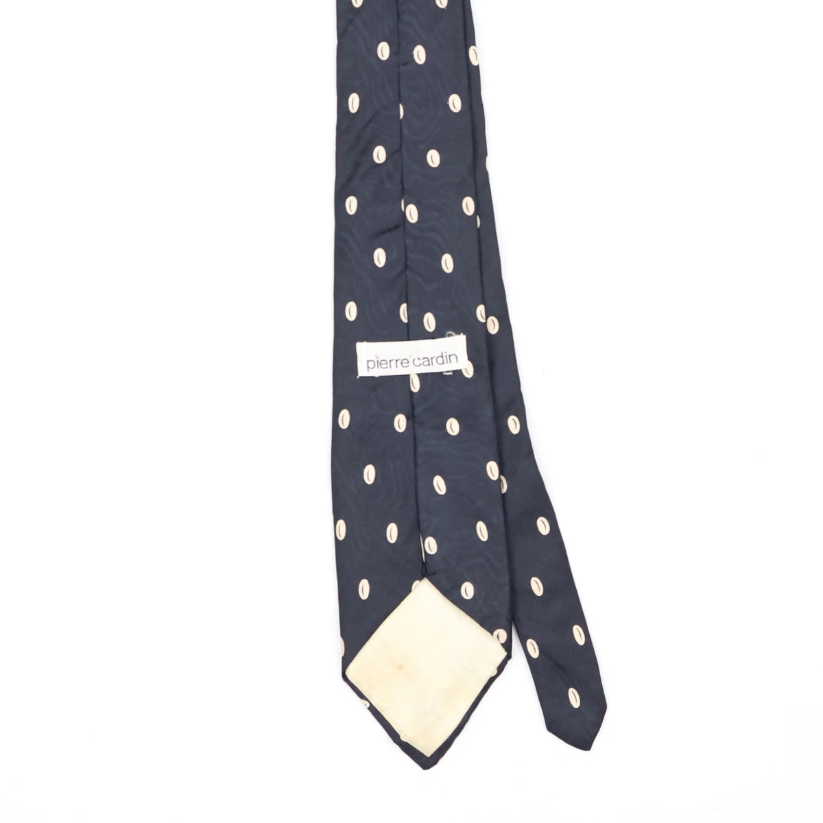 Back Back Detail of Vintage 1990's Pierre Cardin Foulard Ovals Geometric Patterned Tie